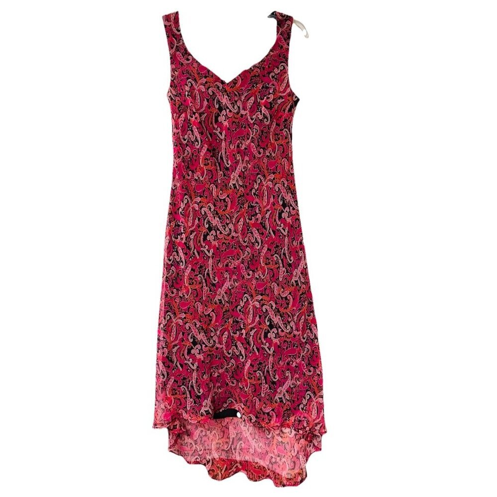 Believe Womens 6 Chiffon Slip Dress WhimsiGoth Sleeveless Midi Vintage Vamp Y2K